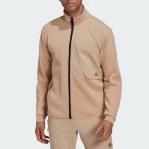 Adidas HK4498 4CMTE Track Zip Top Light Windbreaker Jacket Magic Tan (M - Picture 3 of 11